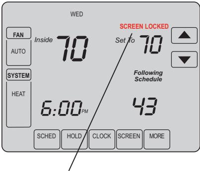 HONEYWELL VISIONPRO IAQ - Verrouillage de l'écran - 1