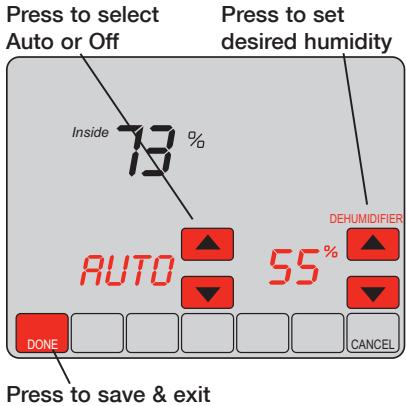 HONEYWELL VISIONPRO IAQ - Dehumidification control - 1