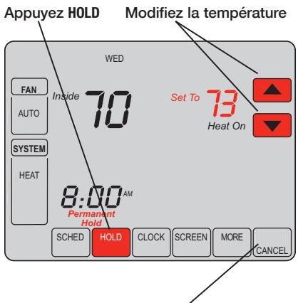 HONEYWELL VISIONPRO IAQ - Annulation du programme (permanente) - 1