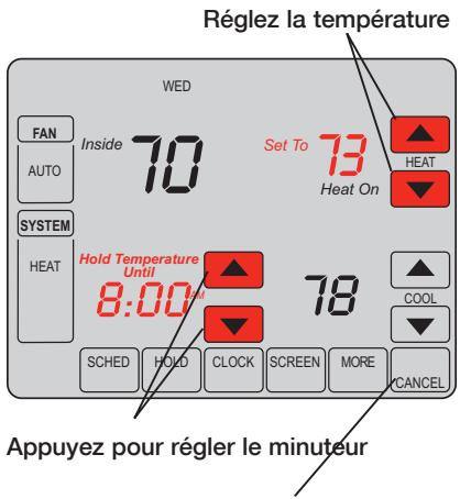 HONEYWELL VISIONPRO IAQ - Annulation de la programmation (momentanée) - 1