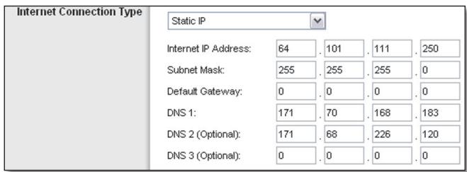 LINKSYS WRT120N - Static IP - 1