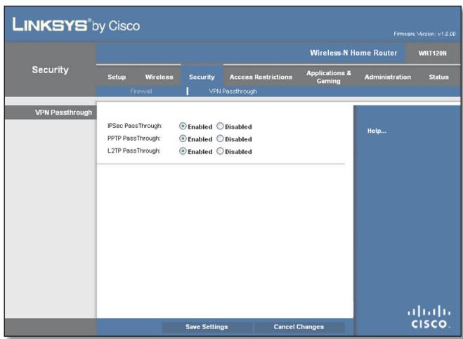LINKSYS WRT120N - Sécurité > Connexion RPV directe - 1
