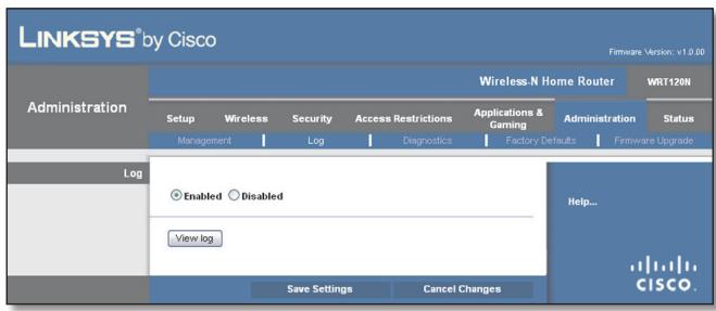 LINKSYS WRT120N - Administration > Journal - 1