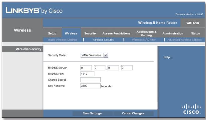 LINKSYS WRT120N - WPA Enterprise - 1