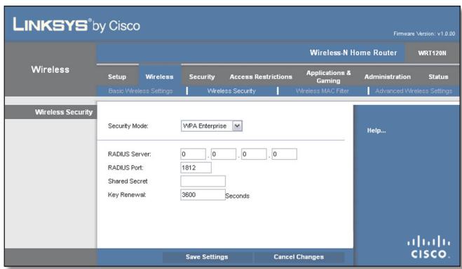 LINKSYS WRT120N - WPA enterprise - 1