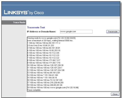 LINKSYS WRT120N - Test Traceroute - 1