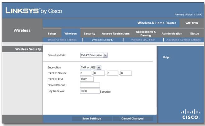 LINKSYS WRT120N - WPA2 Enterprise - 1