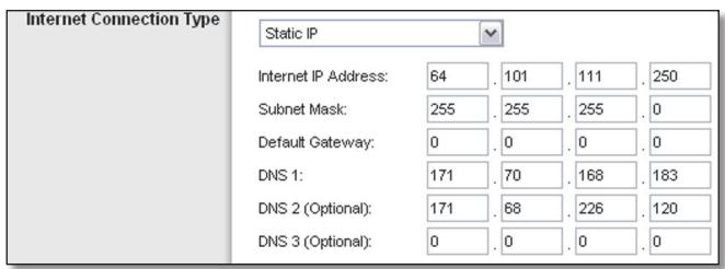 LINKSYS WRT120N - Adresse IP statique - 1