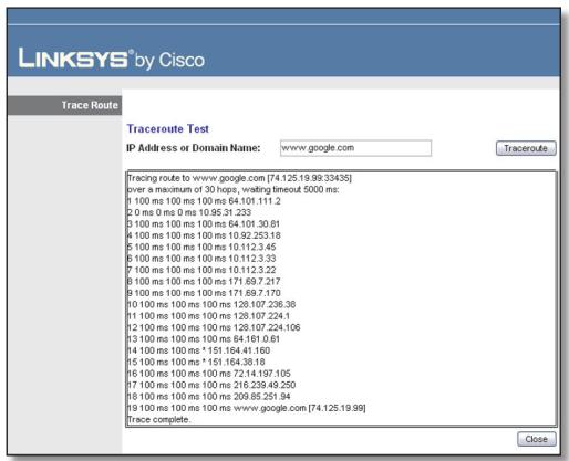 LINKSYS WRT120N - Traceroute Test - 1