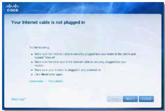 LINKSYS EA4500 - Your Internet cable is not plugged in ( - 1