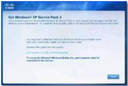 LINKSYS EA4500 - Повідомлень Get Windows XP Service Pack 3 (Потрибна систema Windows XP Service Pack 3) - 1