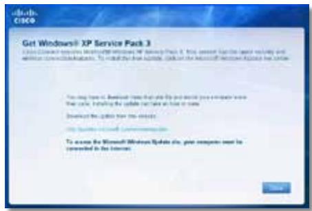 LINKSYS EA4500 - Mensagem Get Windows XP Service Pack 3 (Obter Windows XP Service Pack 3) - 1
