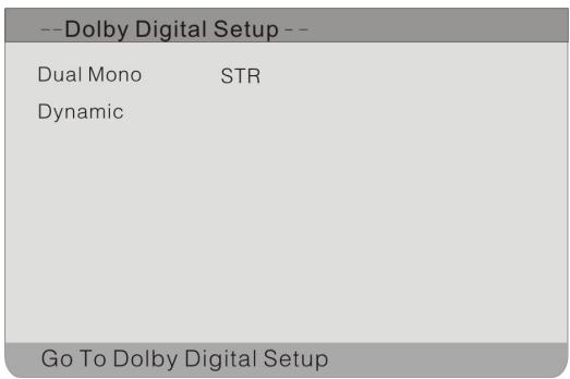 LENCO DVT-1001 - Réglage du dolby digital (dolby digital setup) - 1