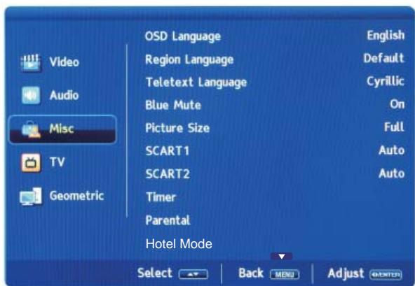 LENCO DVT-2622W - Menu Misc - 1