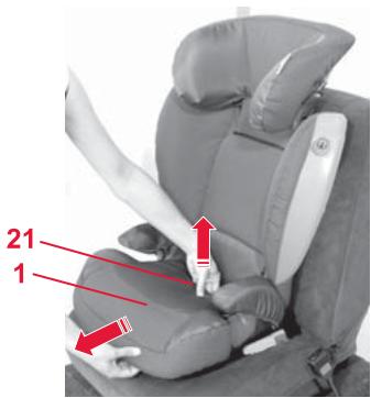 BRITAX KIDFIX SICT - Procédez comme suit pour adapter la hauteur de l'appuie-tête à la taille de votre enfant : - 1