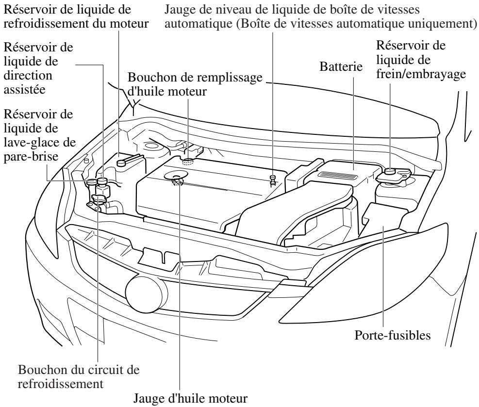 MAZDA 5 - Vue générale du compartmente moteur - 1