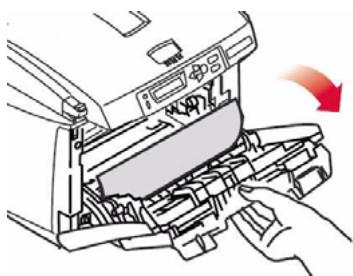 OKI C5550NMFP - Eliminação de atolamentos de papel Na impressora (cont.) - 1