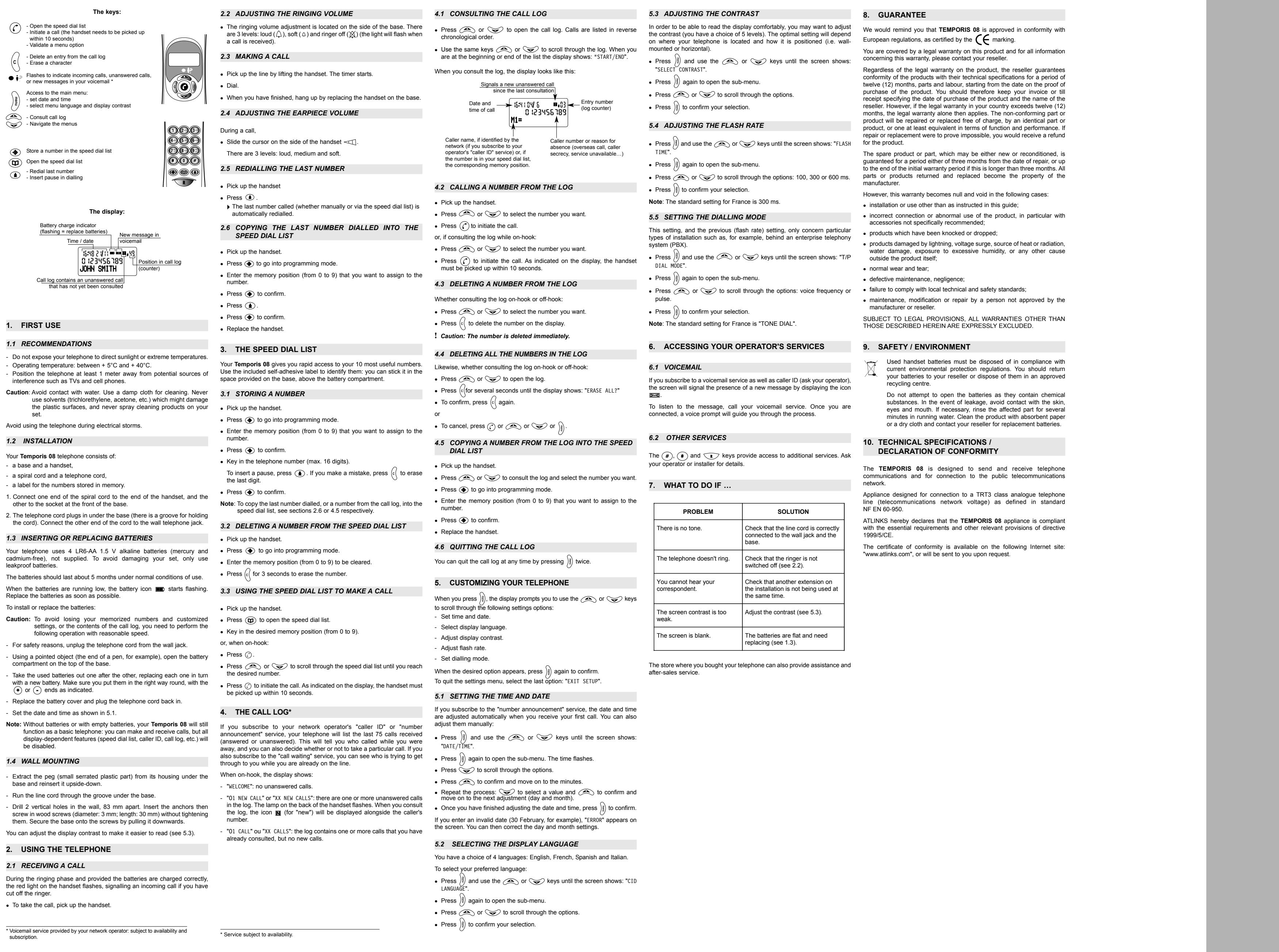 ATLINKS TEMPORIS 08 - Déclaration de conformité - 1