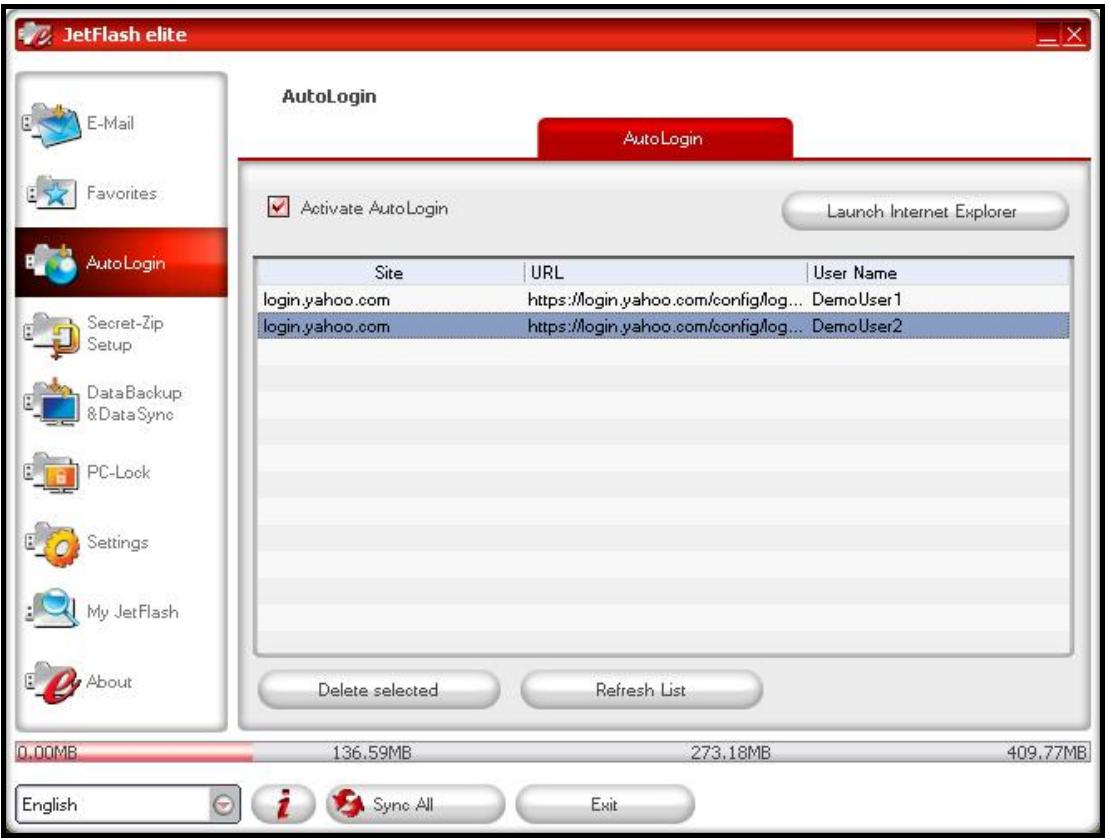 TRANSCEND TS512MJFV30 - Modifier / Supprimer vos données de login sauvegardées - 3