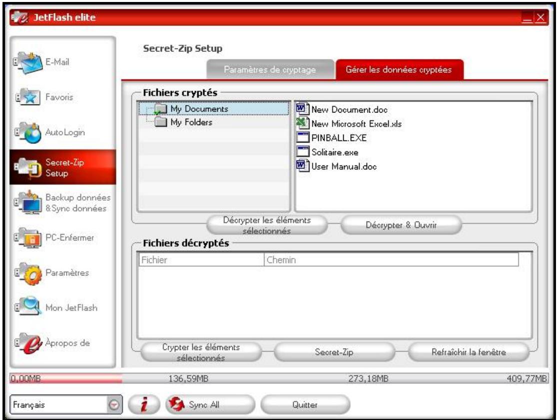 TRANSCEND TS512MJFV30 - Secret-Zip fonction - 2