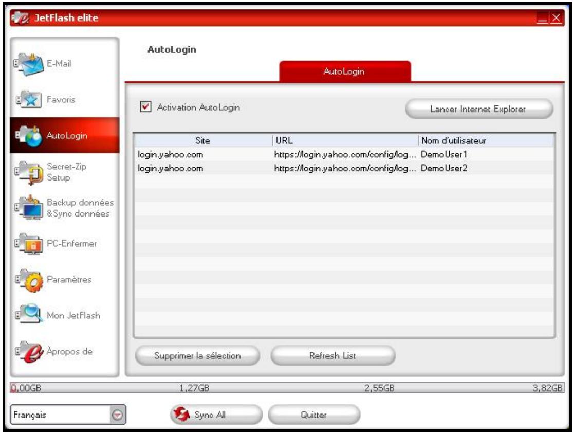 TRANSCEND TS512MJFV30 - Sauvegarder les données de login (nom de l'utilisateur, mot de passe, PIN, etc.) - 2