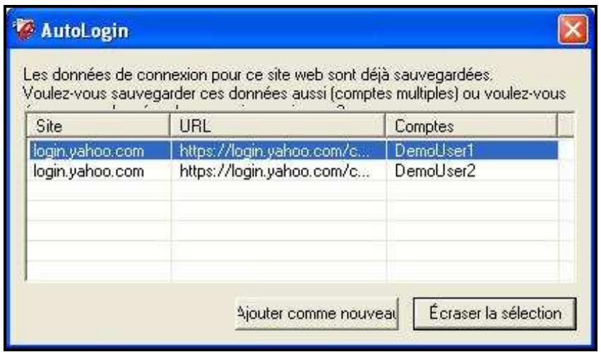 TRANSCEND JETFLASH V20 - Sauvegarder des comptes multiples dans un seul site web - 1