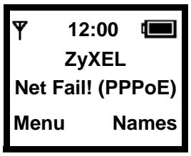 12:00 ZyXEL Net Fail! (PPPoE) Menu Names