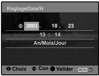 MINOLTA DIMAGE A1 - RÉGLAGE DE LA DATE ET DE L'HEURE - 8