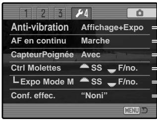 MINOLTA DIMAGE A1 - NAVIGATION DANS LE MENU RÉGLAGES - 8