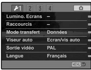 MINOLTA DIMAGE A1 - NAVIGATION DANS LE MENU RÉGLAGES - 5