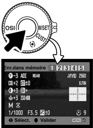 MINOLTA DIMAGE A1 - MÉMOIRES - SAUVEGARDES DE RÉGLAGES PERSONNALISÉS - 1