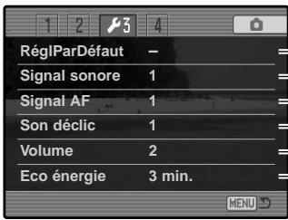 MINOLTA DIMAGE A1 - NAVIGATION DANS LE MENU RÉGLAGES - 7