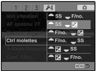 MINOLTA DIMAGE A1 - PARAMÉTRAGE DES MOLETTES - 1