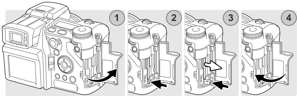 MINOLTA DIMAGE A1 - INSERTION ET CHANGEMENT DE LA CARTE MÉMOIRE - 2