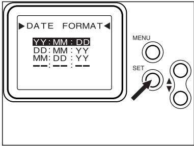 MINOLTA DIMAGE RD 3000 - Appuyer sur la touche ou à plusieurs reprises pour surligner DATE SET dans le menu DATE puis appuyer sur la touche SET. - 6
