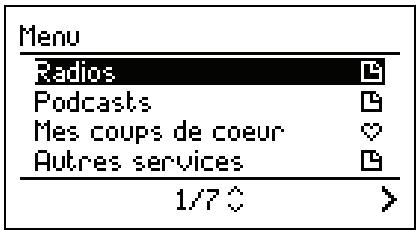 ORANGE LIVERADIO - Basculement entre les menus - 1