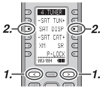 MARANTZ AV8003 - Changer les informations XM sur l'afficheur du panneau avant - 1