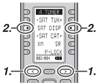 MARANTZ AV8003 - Changement des informations SIRIUS sur l'afficheur du panneau avant - 1