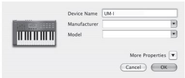 EDIROL UM-1EX - Set the device name. - 1