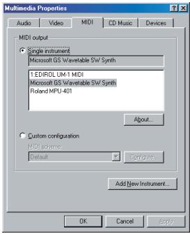 EDIROL UM-1EX - Windows 98 users - 1