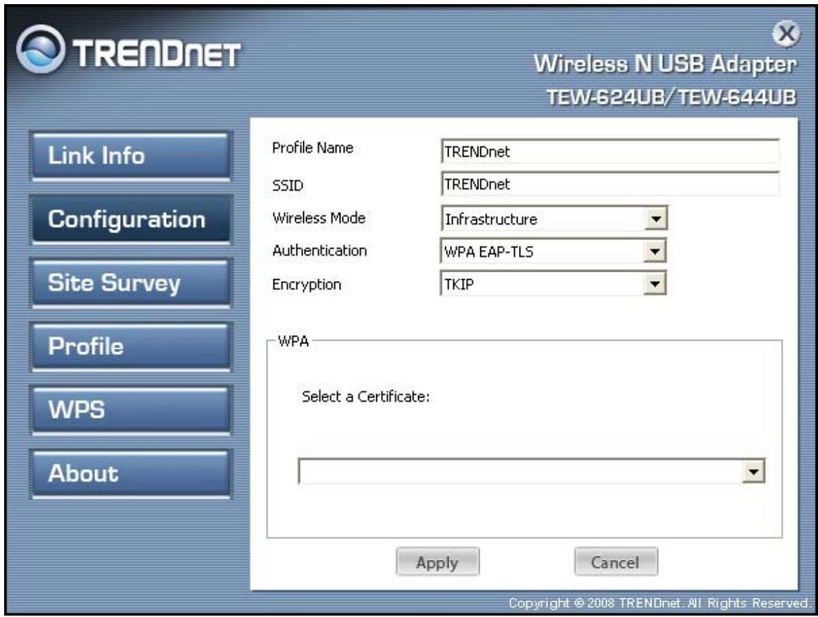 TRENDNET TEW-644UB - WPA/WPA2 EAP-TLS - 1