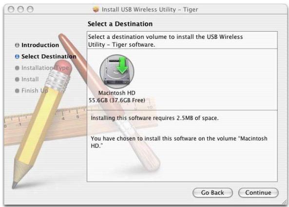 TRENDNET TEW-644UB - If prompted to, select a destination volume to install the utility and then click Continue. - 1