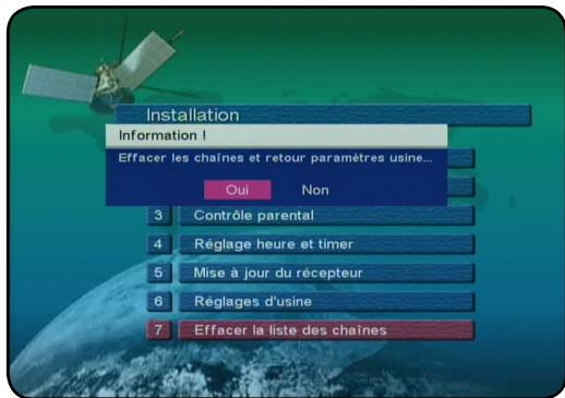 OPTEX FRANSAT ORS 9930 - II.7) Effacer la liste des chaînes - 1