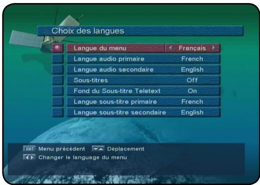 OPTEX FRANSAT ORS 9930 - CHOIX DES LANGUES - 1