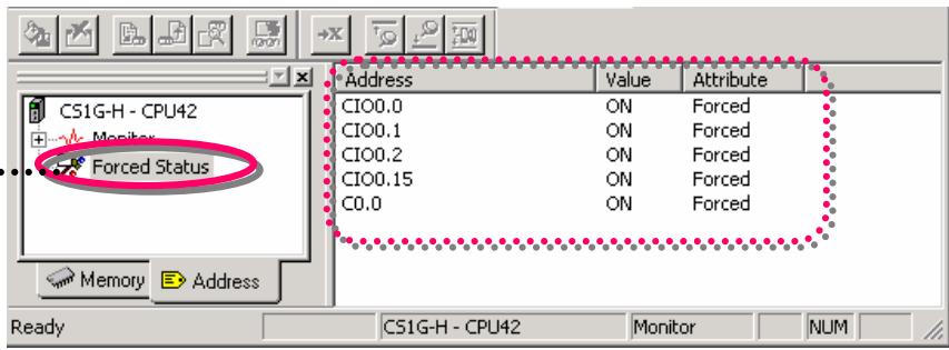 OMRON CX-PROGRAMMER - Affichage de la liste de bits forcés on/off - 3