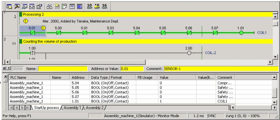OMRON CX-PROGRAMMER - Fonctions utiles de la fenêtre de surveillance - 9