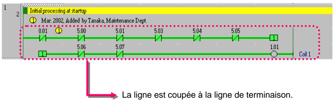 OMRON CX-PROGRAMMER - Surveillance - 7 retour à la ligne des longs segments à l'écran - 4
