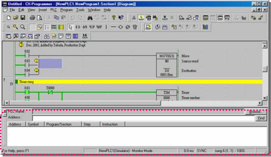 OMRON CX-PROGRAMMER - Fonction chercher - 1 recherche à l'aide de l'outil de référence d'adresses - 1