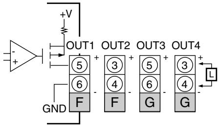 OMRON E5ER - - Sorties de contrôle / Sorties de transfert (bornes) - 2