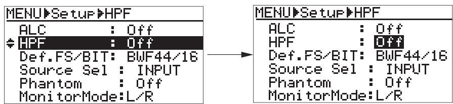 FOSTEX FR-2LE - Activation/désactivation du filtre passe-haut (HPF) - 2